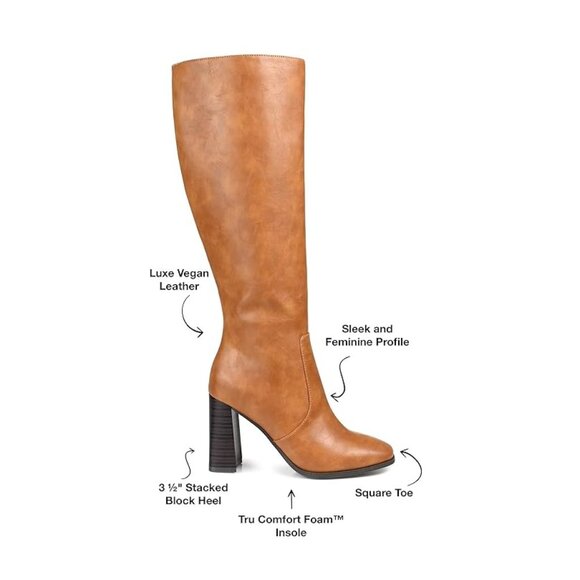 NiB Journee Women's Karima Wide Calf Tall Boots Cognac Size 8 M WC $99 RY1300 - Picture 4 of 4